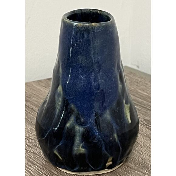 Gnarled Root Pottery 4.5"  Vase Low Country Signed Deborah Nicol 2003 Blues - Picture 5 of 8